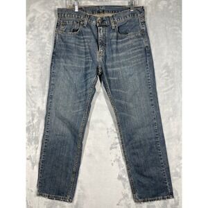 Levis 569 Loose Straight Jeans Men 32x30 Blue Medium Wash Denim Pants 00569-0127